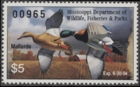 Scan of 1993 Mississippi Duck Stamp MNH VF