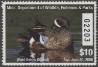 Scan of 2005 Mississippi Duck Stamp MNH VF