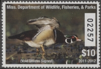 Scan of 2011 Mississippi Duck Stamp MNH VF