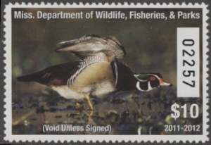 Scan of 2011 Mississippi Duck Stamp MNH VF