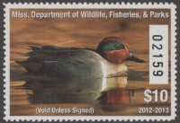 Scan of 2008 Mississippi Duck Stamp MNH VF