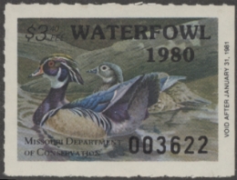 Scan of 1980 Missouri Duck Stamp MNH VF