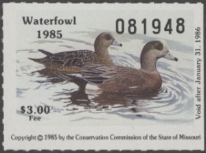 Scan of 1985 Missouri Duck Stamp MNH VF