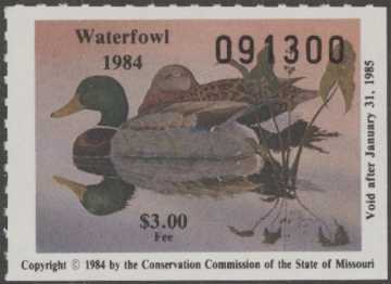 Scan of 1984 Missouri Duck Stamp MNH VF