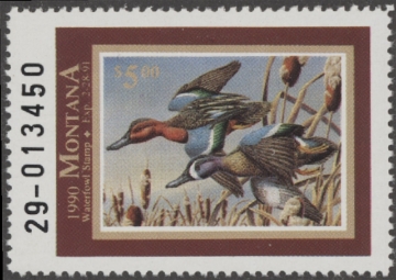 Scan of 1990 Montana Duck Stamp MNH VF