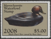Scan of 2008 Massachusetts Duck Stamp MNH VF