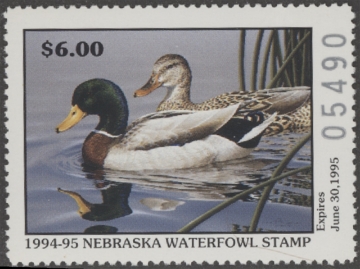 Scan of 1994 Nebraska Duck Stamp MNH VF