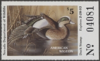 Scan of 1992 Nevada Duck Stamp MNH VF