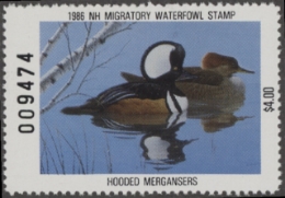 Scan of 1986 New Hampshire Duck Stamp MNH VF