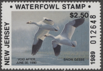 Scan of 1989 New Jersey Duck Stamp MNH VF