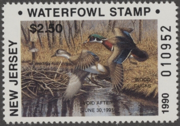 Scan of 1990 New Jersey Duck Stamp MNH VF