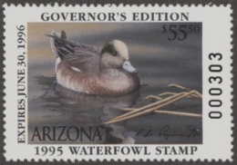 Scan of 1995 Arizona Duck Stamp Governor's Edition MNH VF