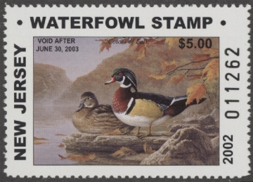 Scan of 2002 New Jersey Duck Stamp MNH VF