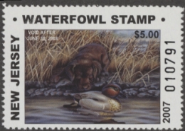 Scan of 2007 New Jersey Duck Stamp MNH VF