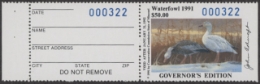 Scan of 1991 Missouri Duck Stamp Governor's Edition MNH VF