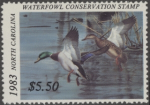 Scan of 1983 North Carolina Duck Stamp - First of State MNH VF