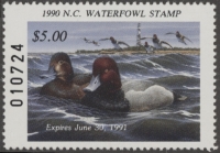 Scan of 1990 North Carolina Duck Stamp MNH VF
