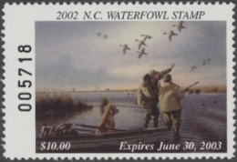 Scan of 2002 North Carolina Duck Stamp MNH VF