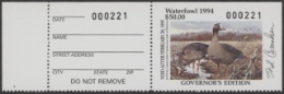 Scan of 1994 Missouri Duck Stamp Governor's Edition MNH VF