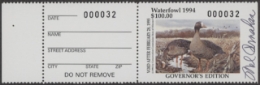 Scan of 1994 Missouri Duck Stamp Governor's Edition MNH VF