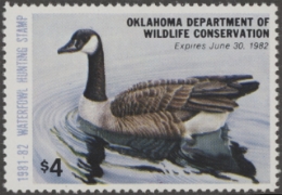 Scan of 1981 Oklahoma Duck Stamp MNH VF