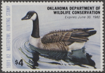 Scan of 1981 Oklahoma Duck Stamp MNH VF