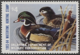 Scan of 1983 Oklahoma Duck Stamp MNH VF