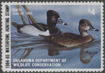 Scan of 1984 Oklahoma Duck Stamp MNH VF