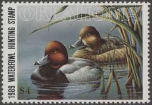 Scan of 1989 Oklahoma Duck Stamp MNH VF