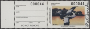 Scan of 1995 Missouri Duck Stamp Governor's Edition MNH VF