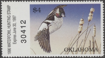 Scan of 1996 Oklahoma Duck Stamp MNH VF