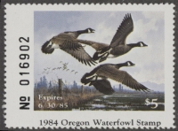 Scan of 1984 Oregon Duck Stamp - First of State MNH VF