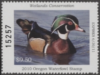 Scan of 2010 Oregon Duck Stamp MNH VF