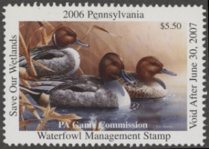 Scan of 2006 Pennsylvania Duck Stamp MNH VF