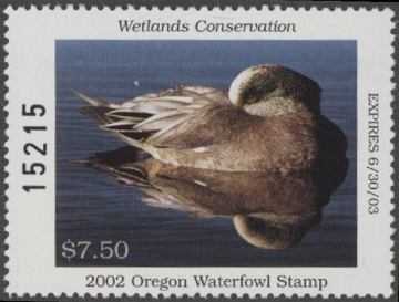 Scan of 2002 Oregon Duck Stamp MNH VF