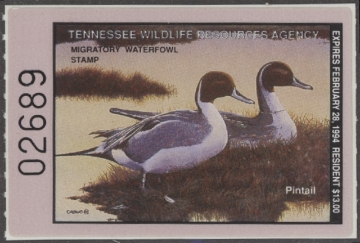 Scan of 1993 Tennessee Duck Stamp MNH VF