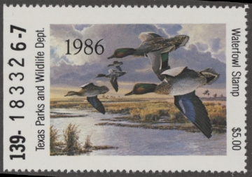 Scan of 1986 Texas Duck Stamp MNH VF