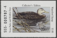 Scan of 2003 Texas Duck Stamp MNH VF