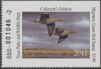Scan of 2011 Texas Duck Stamp MNH VF