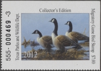 Scan of 2012 Texas Duck Stamp MNH VF