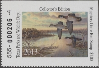 Scan of 2013 Texas Duck Stamp MNH VF