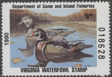 Scan of 1990 Virginia Duck Stamp MNH VF