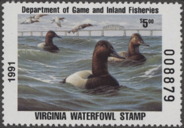 Scan of 1991 Virginia Duck Stamp MNH VF