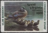 Scan of 1988 West Virginia Duck Stamp MNH VF
