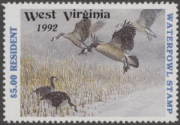 Scan of 1992 West Virginia Duck Stamp MNH VF