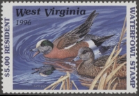 Scan of 1996 West Virginia Duck Stamp MNH VF
