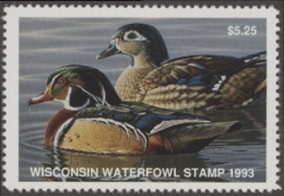 Scan of 1993 Wisconsin Duck Stamp MNH VF