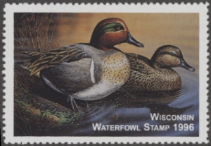 Scan of 1996 Wisconsin Duck Stamp MNH VF