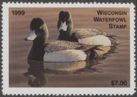 Scan of 1999 Wisconsin Duck Stamp MNH VF