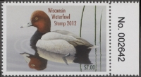 Scan of 2012 Wisconsin Duck Stamp MNH VF